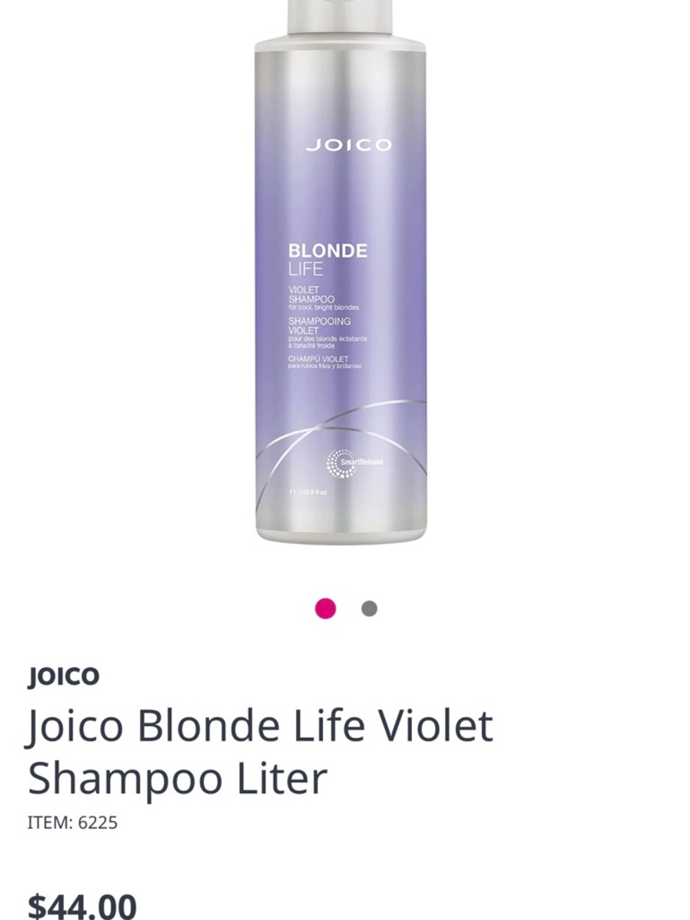 Joico Blonde Life Violet Shampoo - Purple & Silver Bottle